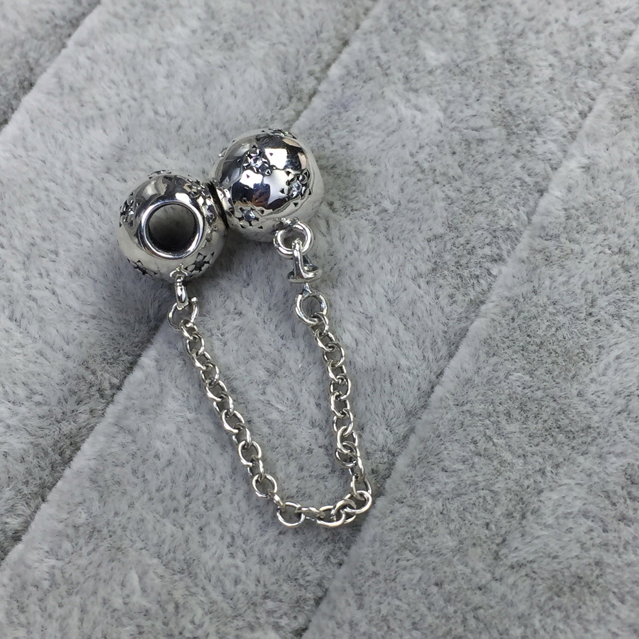 100% 925 en argent sterling classique en forme de coeur château dames bracelet à breloques bricolage accessoires chaîne de sécurité entier: 5007