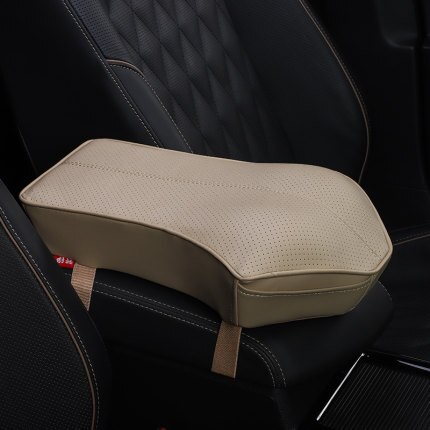 Leren auto armsteun kussen auto middenconsole stoel armleuningen box covers bescherming hand verhoging steunen accessoires: Upgrade beige