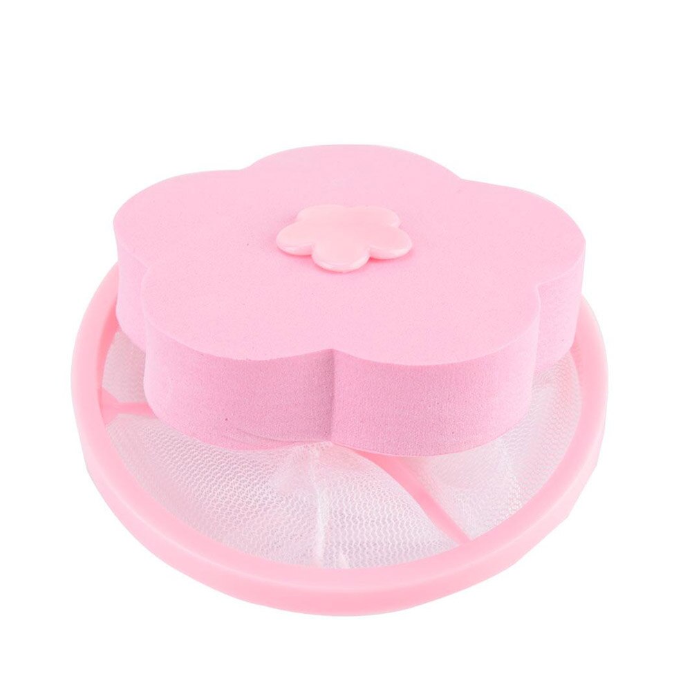 Reusable Washing Machine Floating Lint Mesh Bag Portable Washer Lint Catcher MU8669: Pink-1 pcs