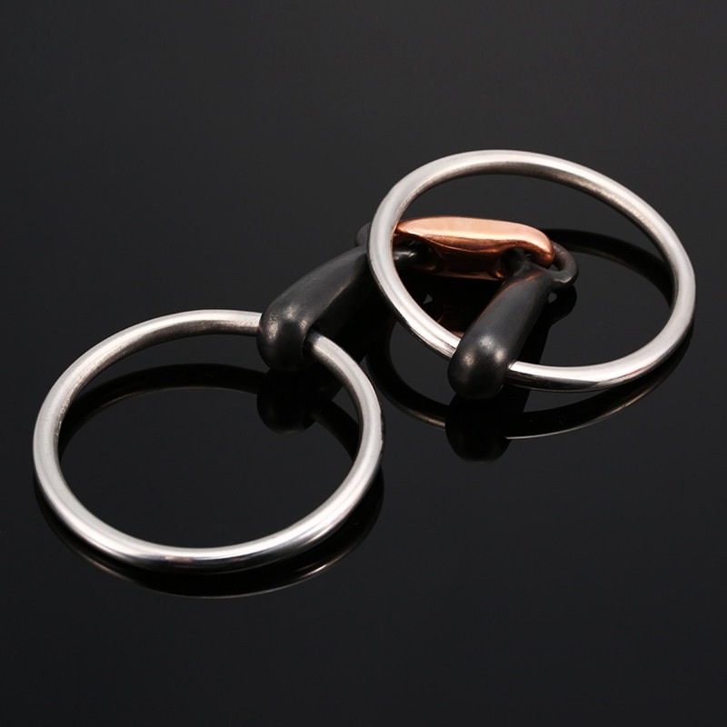 Stainless Steel Horse Mouth Bit Horse Mouth Piece Equestrian Snaffle Copper Link Bit Horse Racing Accessory-ABLD