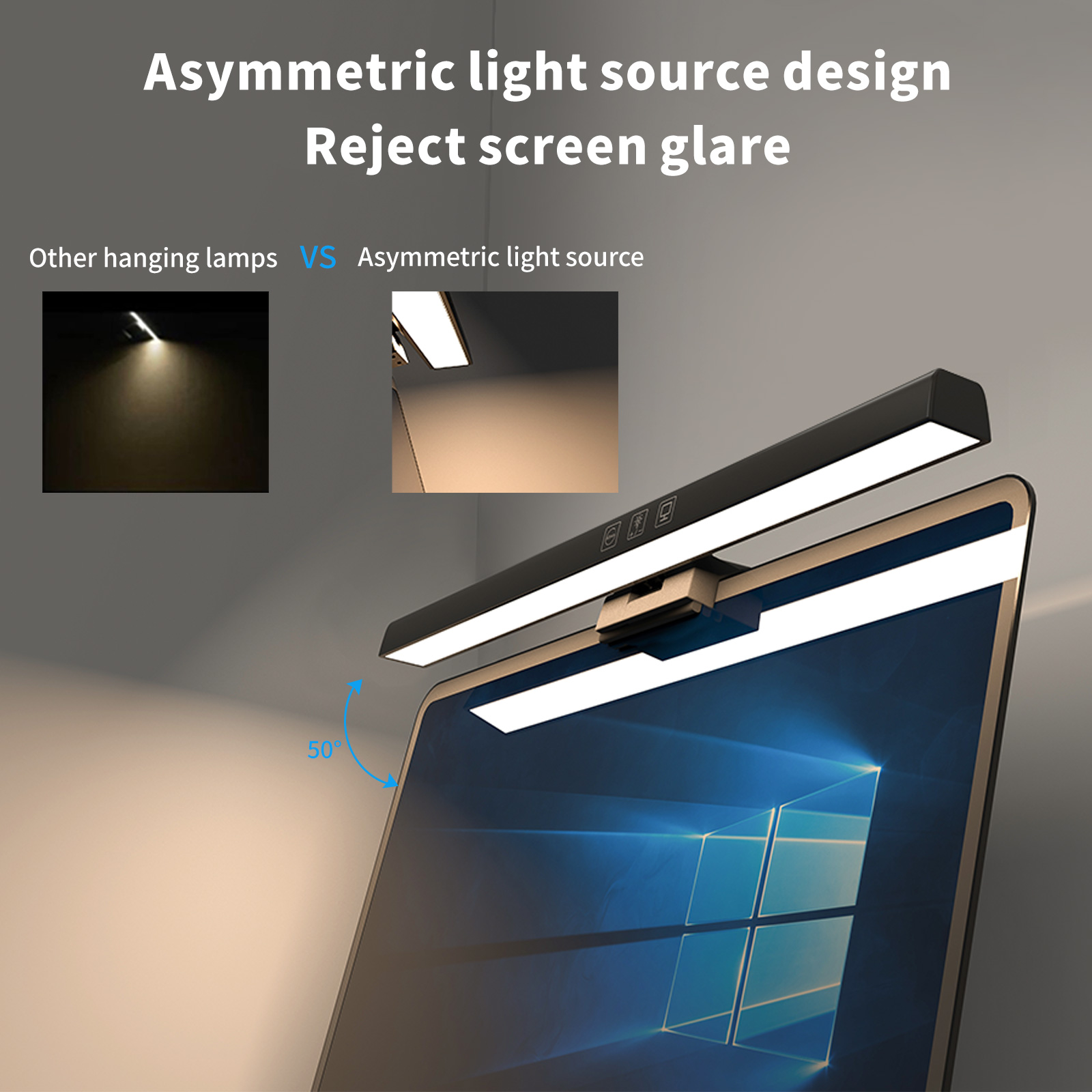 300/500mm led computer bureau schermbalk lamp traploos dimmen usb oplaadbare lamp leeslamp draagbare high touch lamp