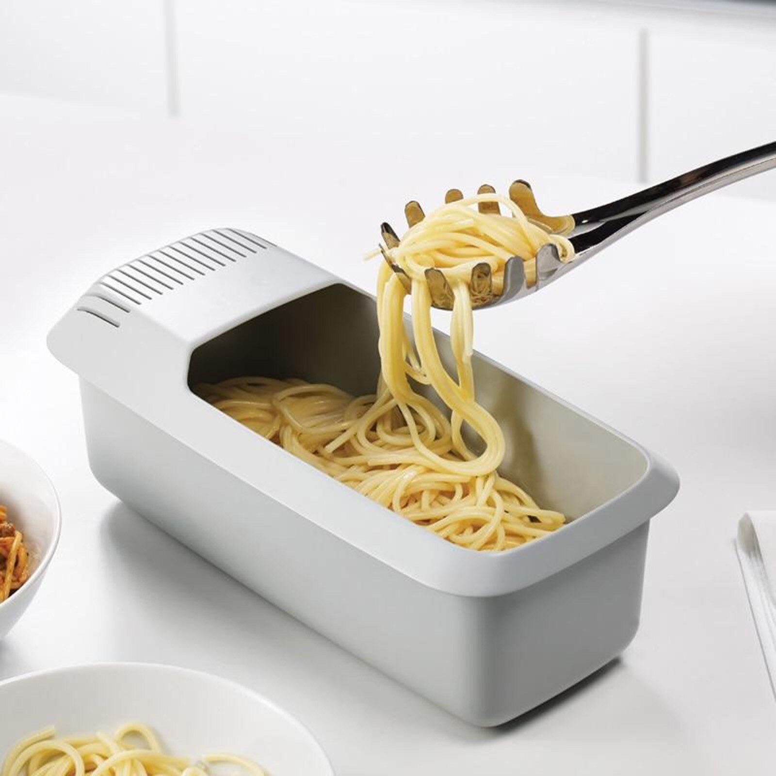 Microwave Pasta Cooker With Sieve Heat Resistant Pasta Boat Steamer Spaghetti Noodle Cooking Box Tool Kitchen Accessories