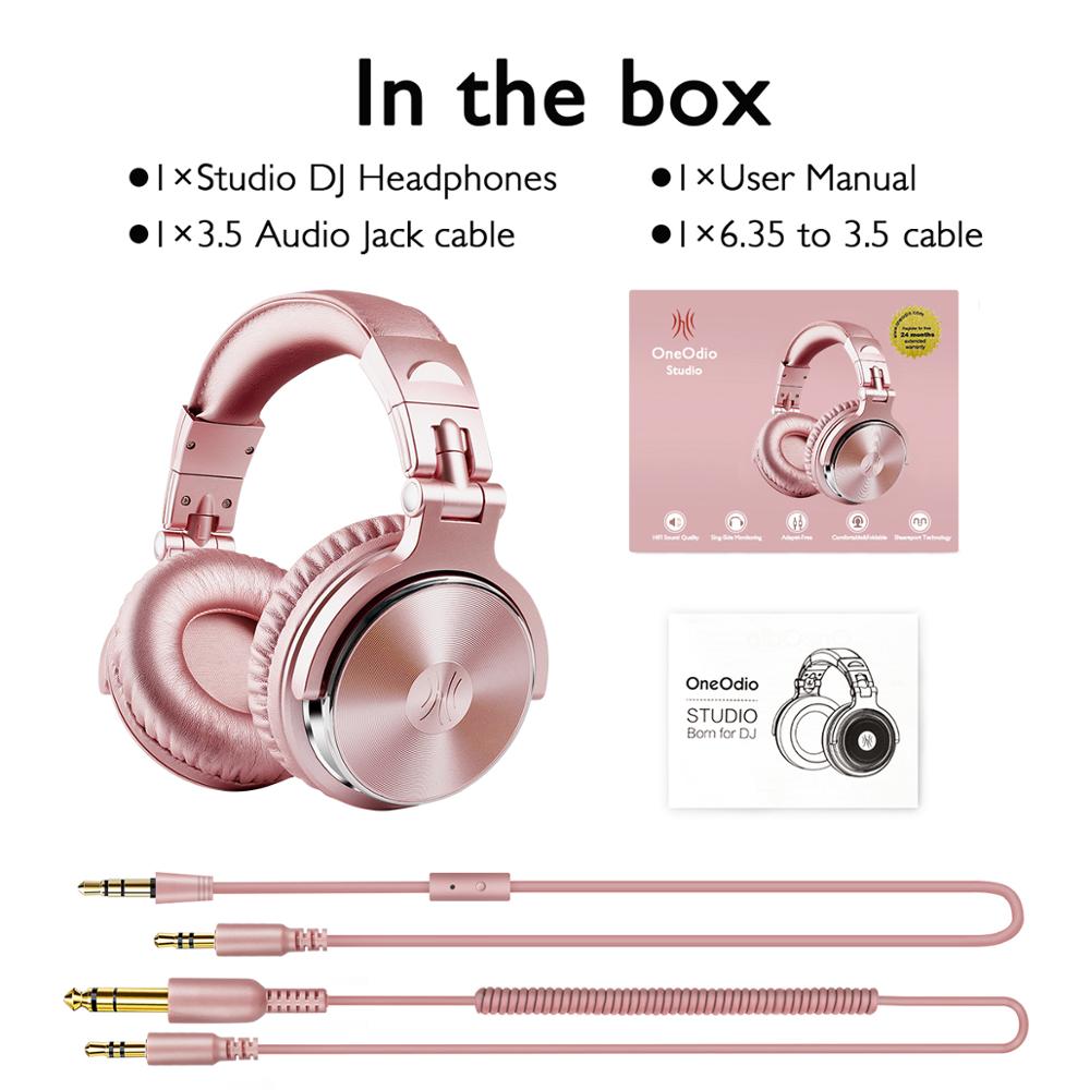 Oneodio Profi-10 Studio DJ Kopfhörer Über Ohr verdrahtet HiFi Kopfhörer Spielen Headset Mit Mikrofon Für PC Telefon: Profi-10 Rose Gold