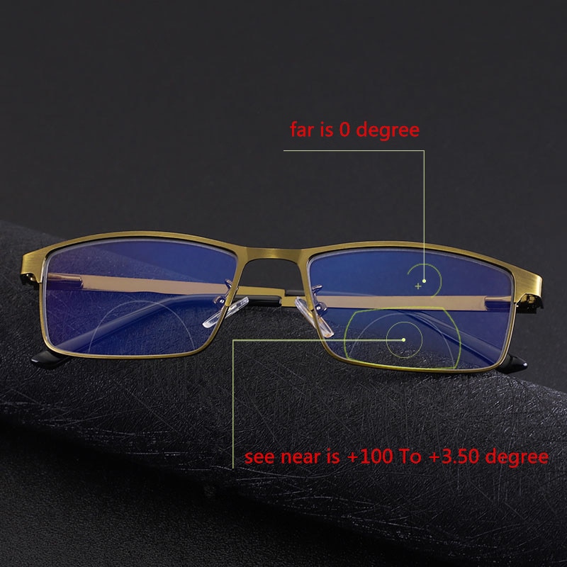 Business High-end Bifocal Photochromic Reading Glasses Men Women UV400 Transition Spring Hinge Diopter Presbyopia