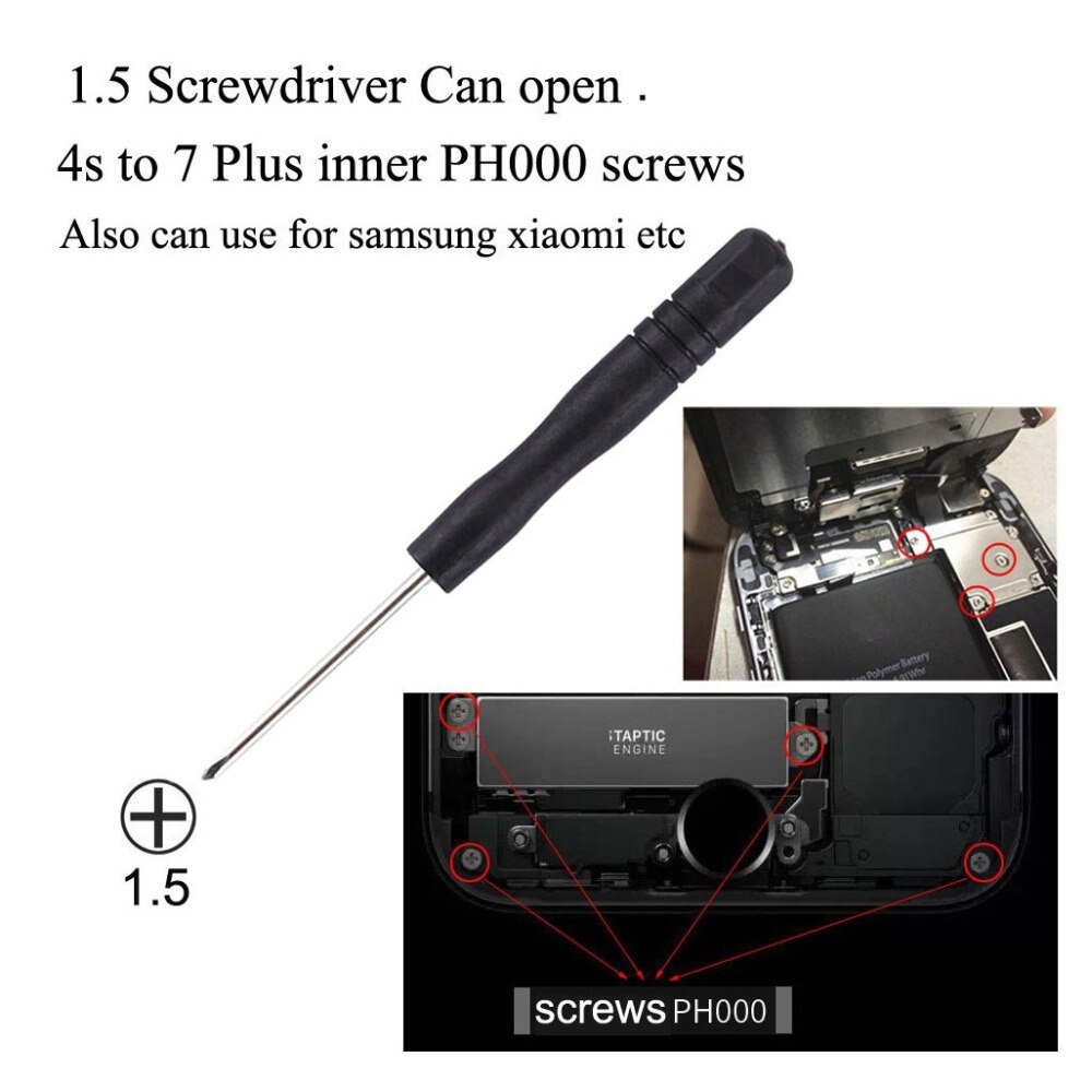 10 in1(4x Screwdriver/2x Teardown Rods/1xChuck/2x Triangle on Thick Slices/Eject Pin)Disassembly Repairing Tool for Smart Phones