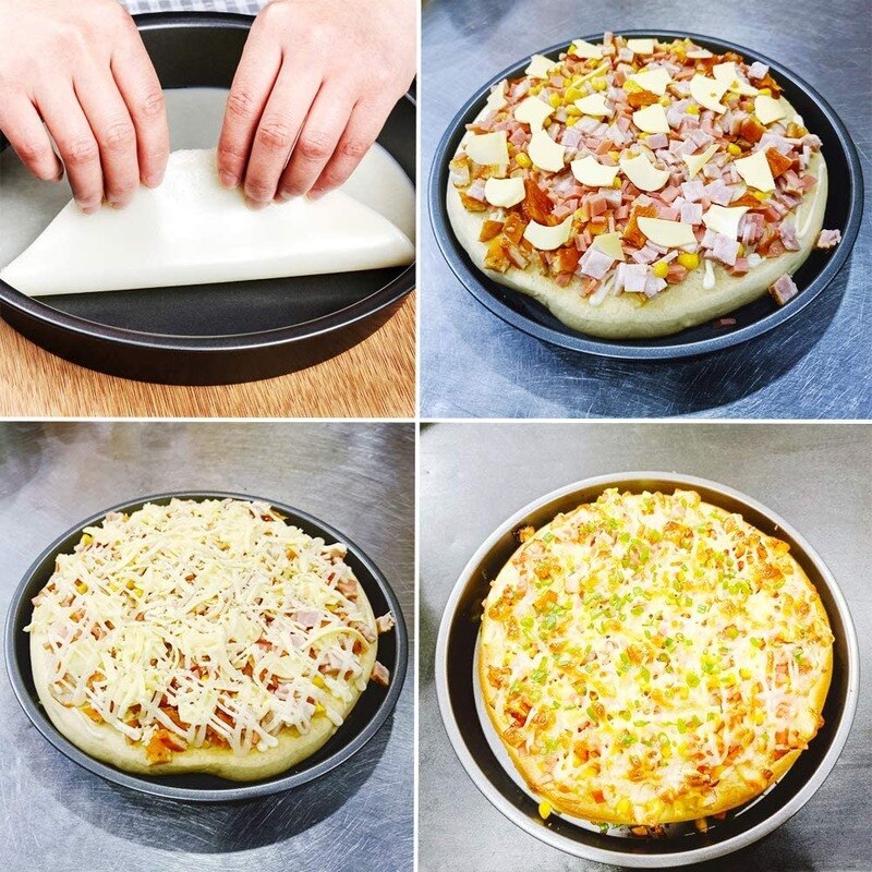 Plateau de cuisson pour Pizza en métal, 6/8/9/10 pouces, rond, adapté à la cuisine domestique, four à pâtisserie, outils de cuisson, assiette à dîner