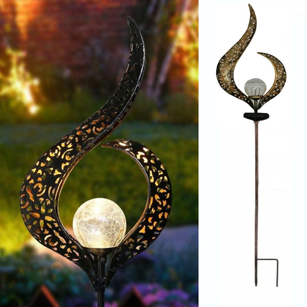 Ledet sol flamme lys metal led haven lys flamme effekt lampe vandtæt udendørs lys landskab lys sol dekorativt lys