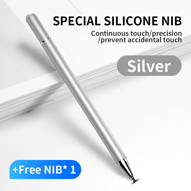 Pinzheng Universele Touch Pen Voor Stylus Android Ios Xiaomi Samsung Tablet Pen Touch Screen Tekening Pen Voor Stylus Ipad Iphone: Silver