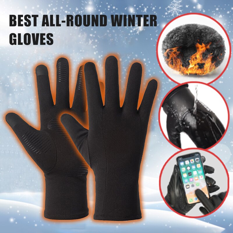 Touch Screen Winddicht All Weather Outdoor Touchscreen Handschoenen Fleece Gevoerde Winddicht Antislip Warm Winter Sport Handschoenen Mannen