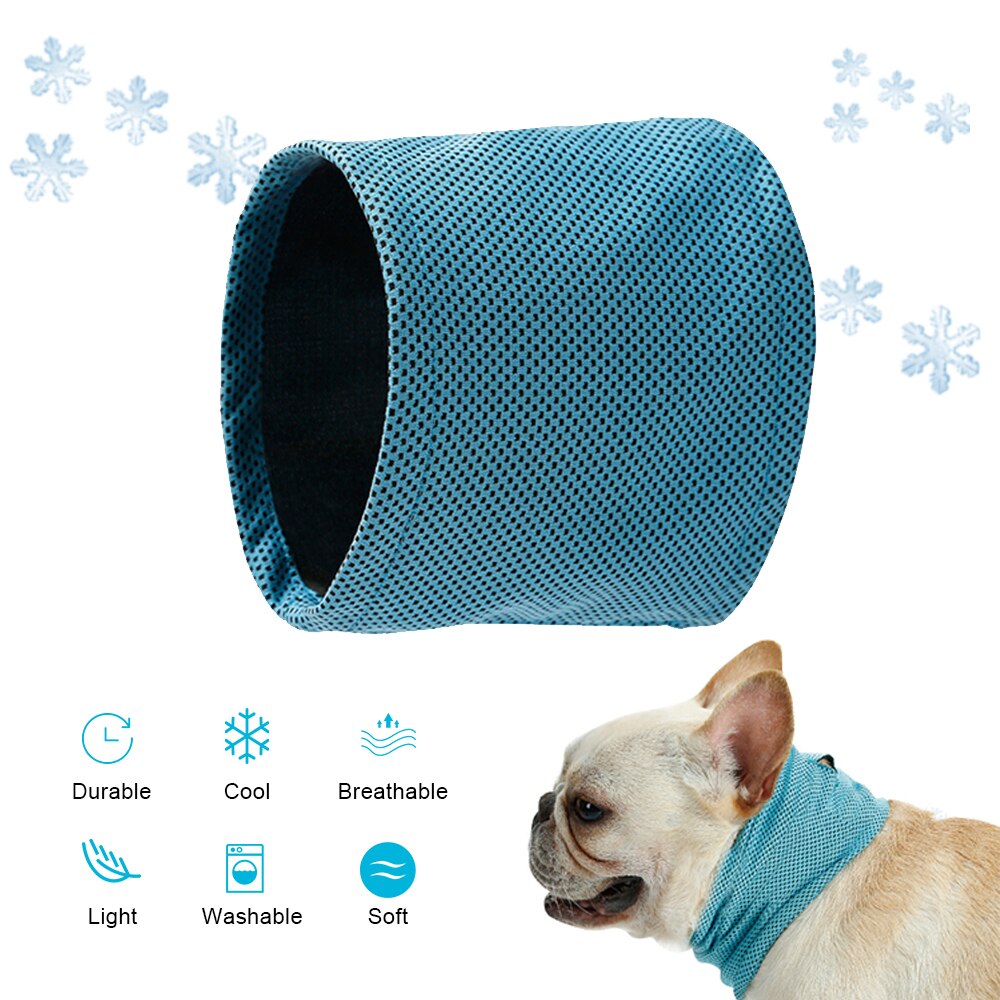 Écharpe de refroidissement pour animaux de compagnie d'été respirant chien glace froide serviette écharpe chiens chat refroidissement collier chiot serviette enroulée cou