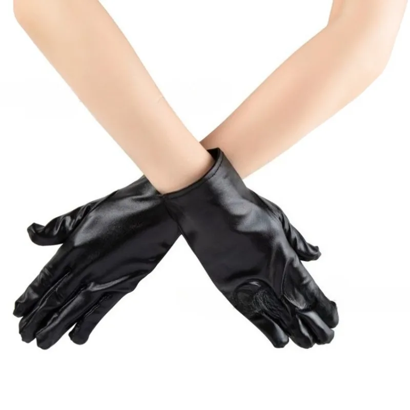 10 paar dames meisjes zachte glanzende spandex kunstleer handschoenen Halloween cosplay kostuum verjaardag bruiloft feestartikelen