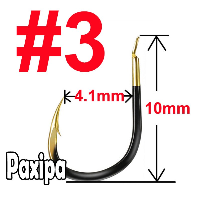 10 stuks vishaak van wolfraamstaal met weerhaak, karpervishaak, enkele cirkel, vishaak, zee-accessoires, uitrusting: 3