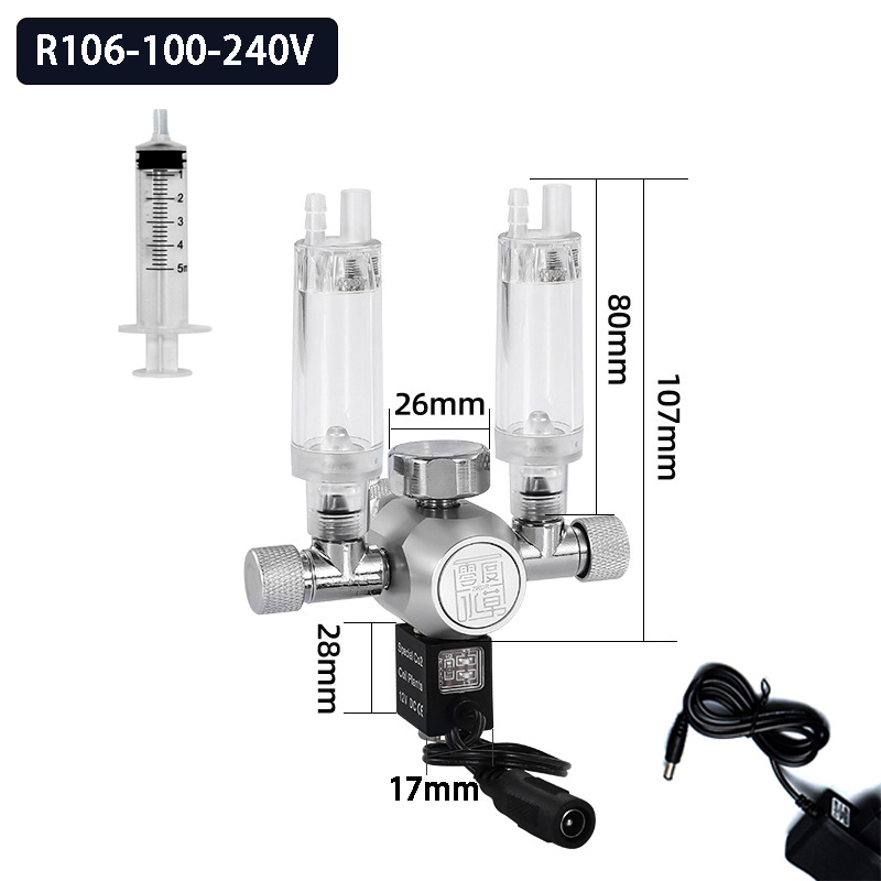 Aquarium CO2 regulator solenoid valve bubble meter plant water grass tankCO2 reaction control system pressure reducing valve: XL / green