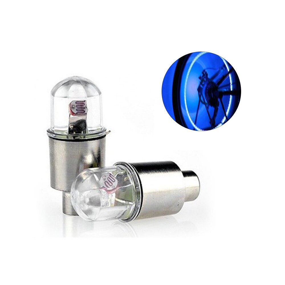 2Pcs Led Ventiel Licht Auto Accessoires Fiets Car Auto Waterdicht Jeugdige Fietsen Oefening: Blauw
