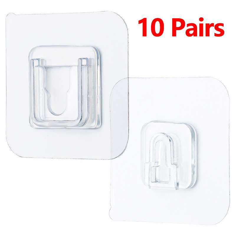 Ganchos de pared adhesivos de doble cara, colgador de ventosa transparente fuerte, soporte de pared para cocina, dubbelzijdig klevende haken, 10 Uds.