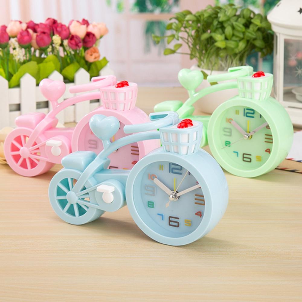 Réveil pour enfants | Joli réveil, couleur bonbon, dessin animé, en forme de vélo, horloge de Table pour garçons et filles