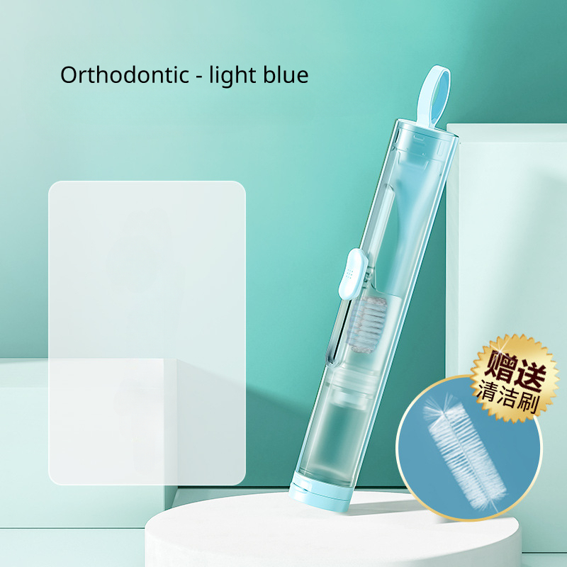 Portátil Folding Travel Toothbrush Set, Ferramentas criativas de limpeza dentária, Pode segurar o creme dental, 1pc: Branco
