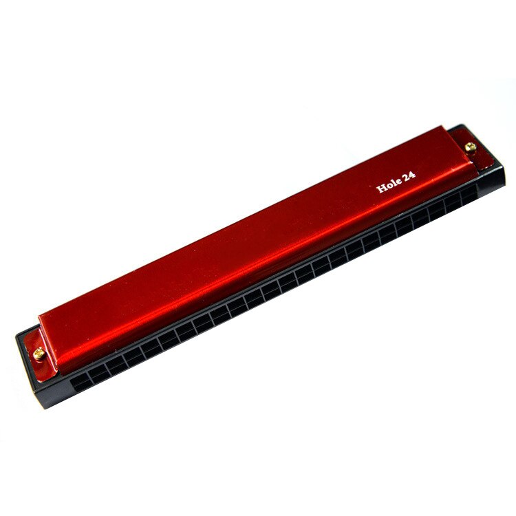 Professionele Harmonica In C Sleutel Met Case 10/24 Gaten Voor Beginer Band Speler En Studenten Te Dragen MC889: Red 24 Holes