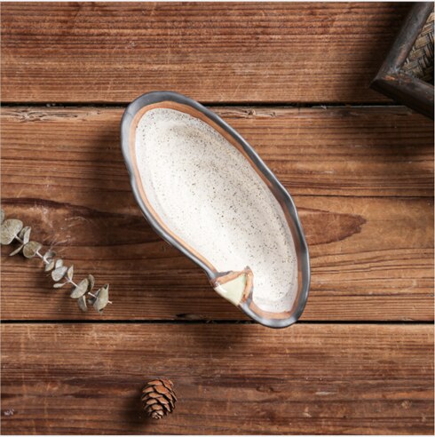 Imitation Oyster Shell Tableware Ceramic Western Plate Restaurant Hotel Ceramic Sushi Plate Cold Dish Home Small Dish: B-S 1PCS