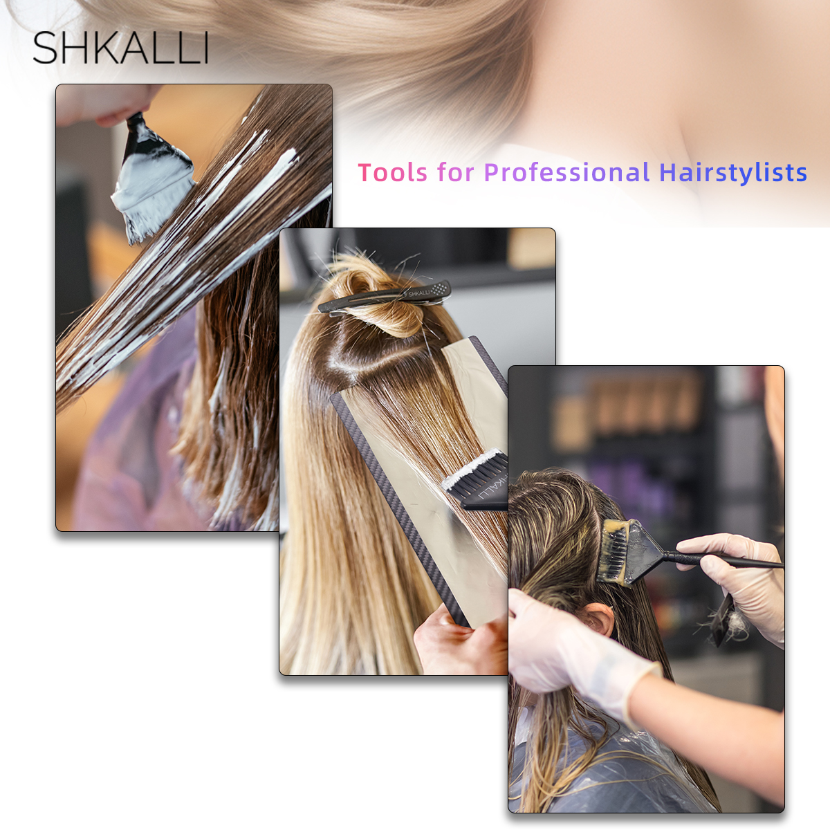Kit de coloration des cheveux Balayage avec ensemble de pinceaux, bol de embau, de coiffure et outils de coiffage idéaux pour les stylistes