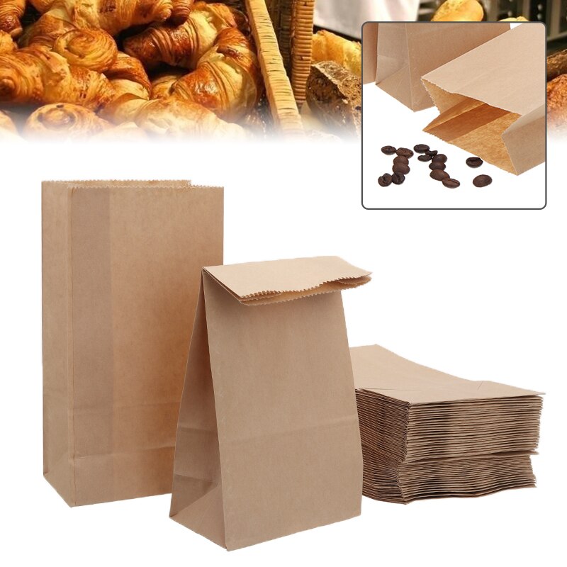 50 stk 18*5*9cm mad tag poser brunt kraftpapir frokostposer brød sandwich bæretasker fest bryllupsforsyninger