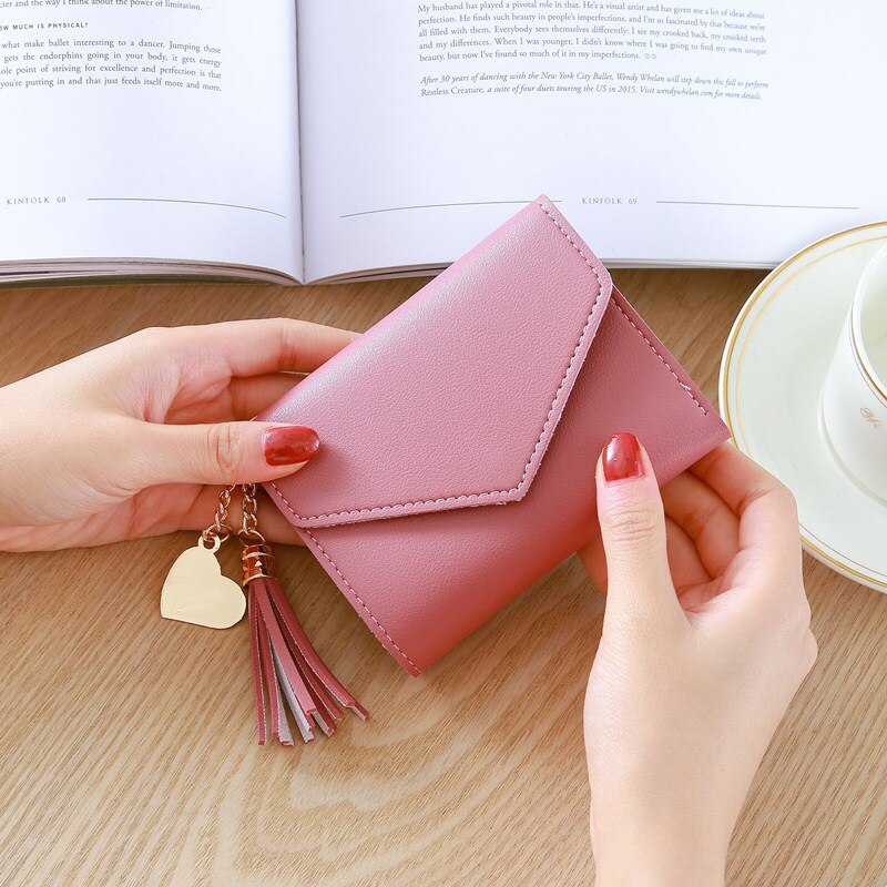 Style Women Long Wallets Coin Purse Multifunctional Lychee Pattern Wallet Trendy Clutch Simple Standard Wallets: Dark pink B