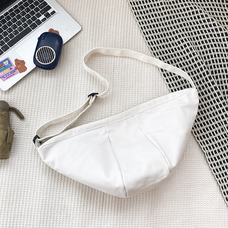 lässig Große Kapazität Leinwand Umhängetasche für Frauen Umhängetaschen groß Tasche Hobos Bote Tasche Weibliche Handtasche Totes: Weiß