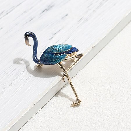 (Inklaring Verwerking) Elegante Dier Insect Broches Pins Bee Mier Flamingo Pauw Mannen Vrouwen Broche Voor Party: 2 blue