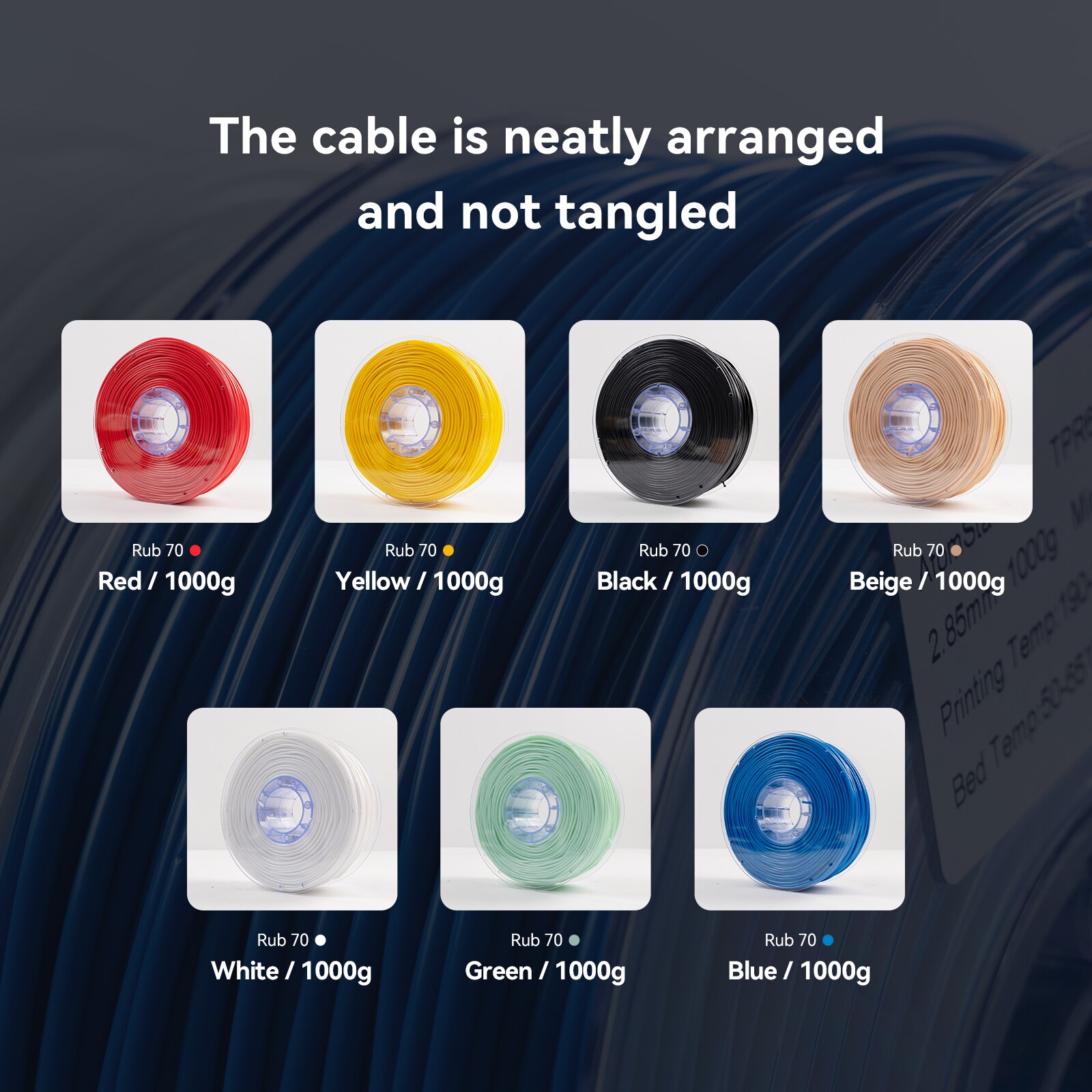 2X ATOMSTACK TPR 3D Printer Filament 2.85mm Diameter Flexible Rubber 1KG Spool (2.2lbs) Consumables 3D Printing Material Supply