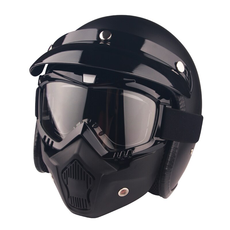 Motorcykel retro hjelm åben ansigt hjelm goggle maske vintave maske cross hjelm goggle moto capacete casco casque