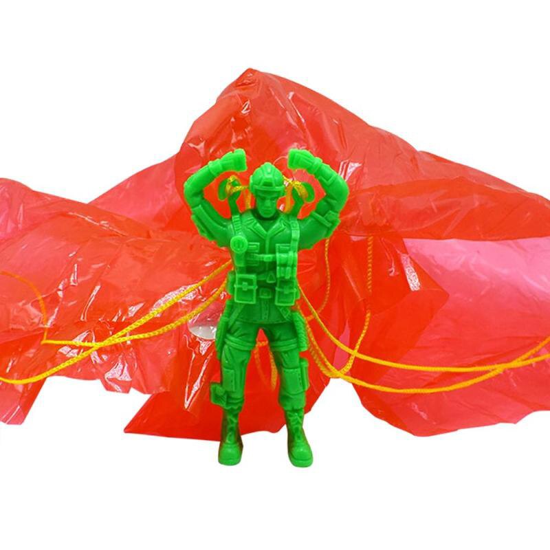 Plastic Uitwerpen Parachute Speelgoed Outdoor Soldaat Hand Gooien Parachute Speelgoed Voor Kinderen Jongens Meisjes