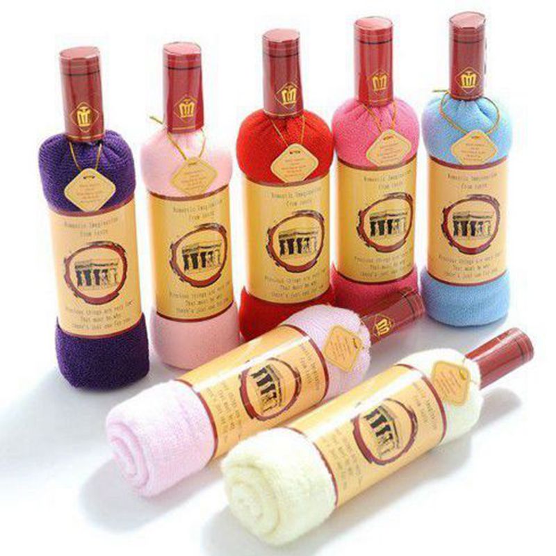 Kreative Rotwein Flasche bilden Handtuch Taschen Opp Einzigen Flasche Wein Kasten Von 100% Baumwolle Handtuch Kuchen: Ursprünglich Titel
