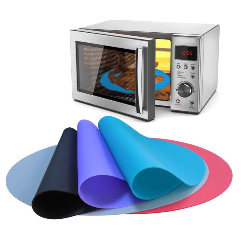 2Pcs 30cm Round Silicone Baking Mat Heat Resistant Oven Microwave Cookie Pizza Sheet Pastry Tray Kitchen Bakeware