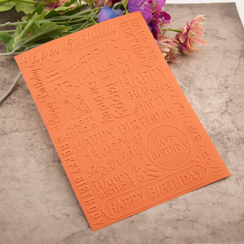 plastic happy birthday craft card making paper card album wedding decoration clip Embossing folders