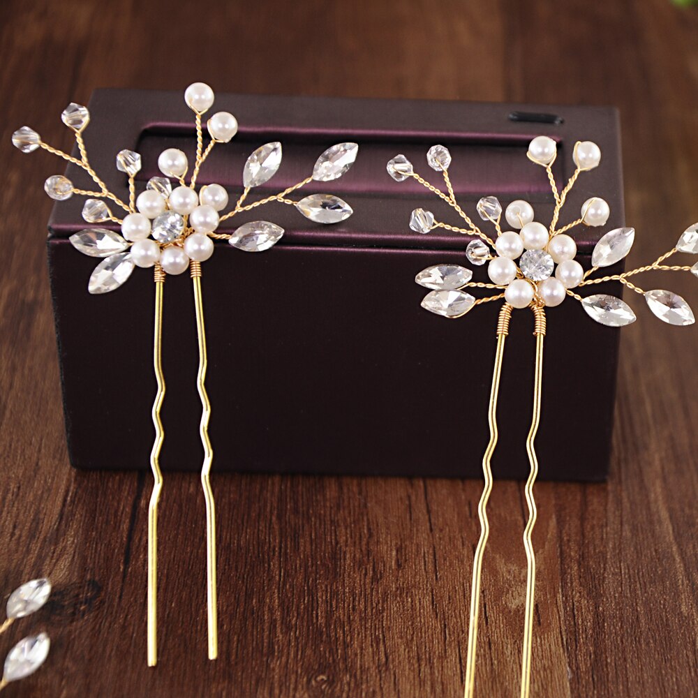 Exquisite Rhinestone Bridal Headband Wedding Hair Accessories Wedding Headband Flower Crystal Pearl Bride Tiaras Head HP57