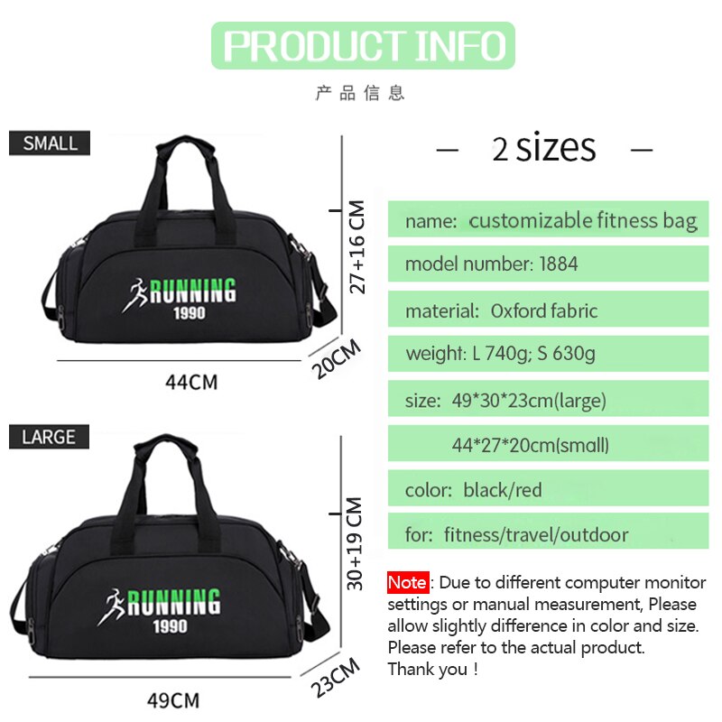 Logo Gedrukt Mens Tote Tas Voor Sport Gym Paar Yoga Fitness Tassen Training Reizen Handtas Plunjezakken Bagage Met Schoenen pouch