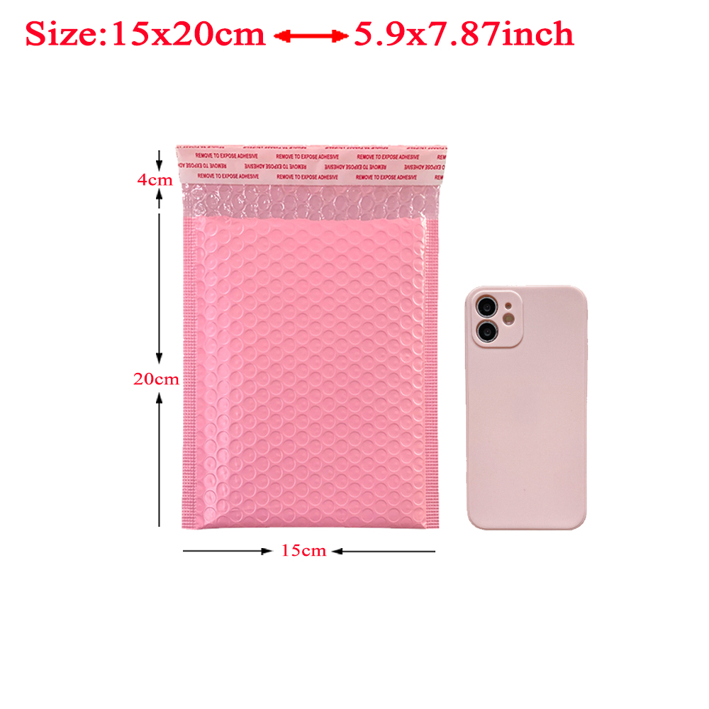 20Pcs Pink Poly Bubble Mailers Padded Envelopes Self Seal Padded Envelopes Bags Black Packaging Envelope Bags For Book: WHITE