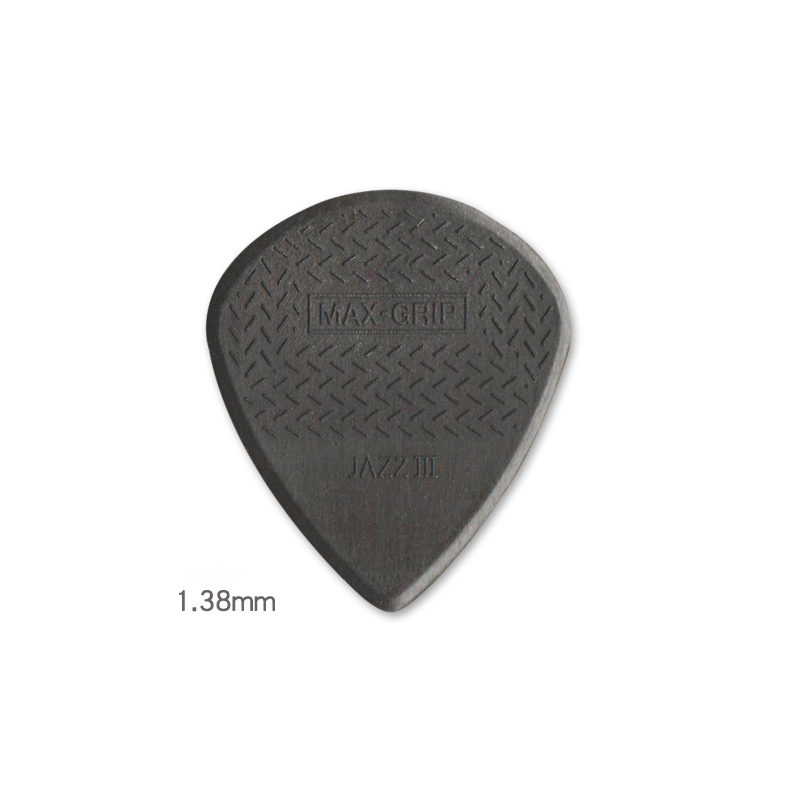 Choix de Dunlop. 471R3 MAX-GRIP JAZZ 3 médiators de guitare acoustique/électrique antidérapants/résistants à l'usure en nylon. 1,38 mm d'épaisseur.: Rouge