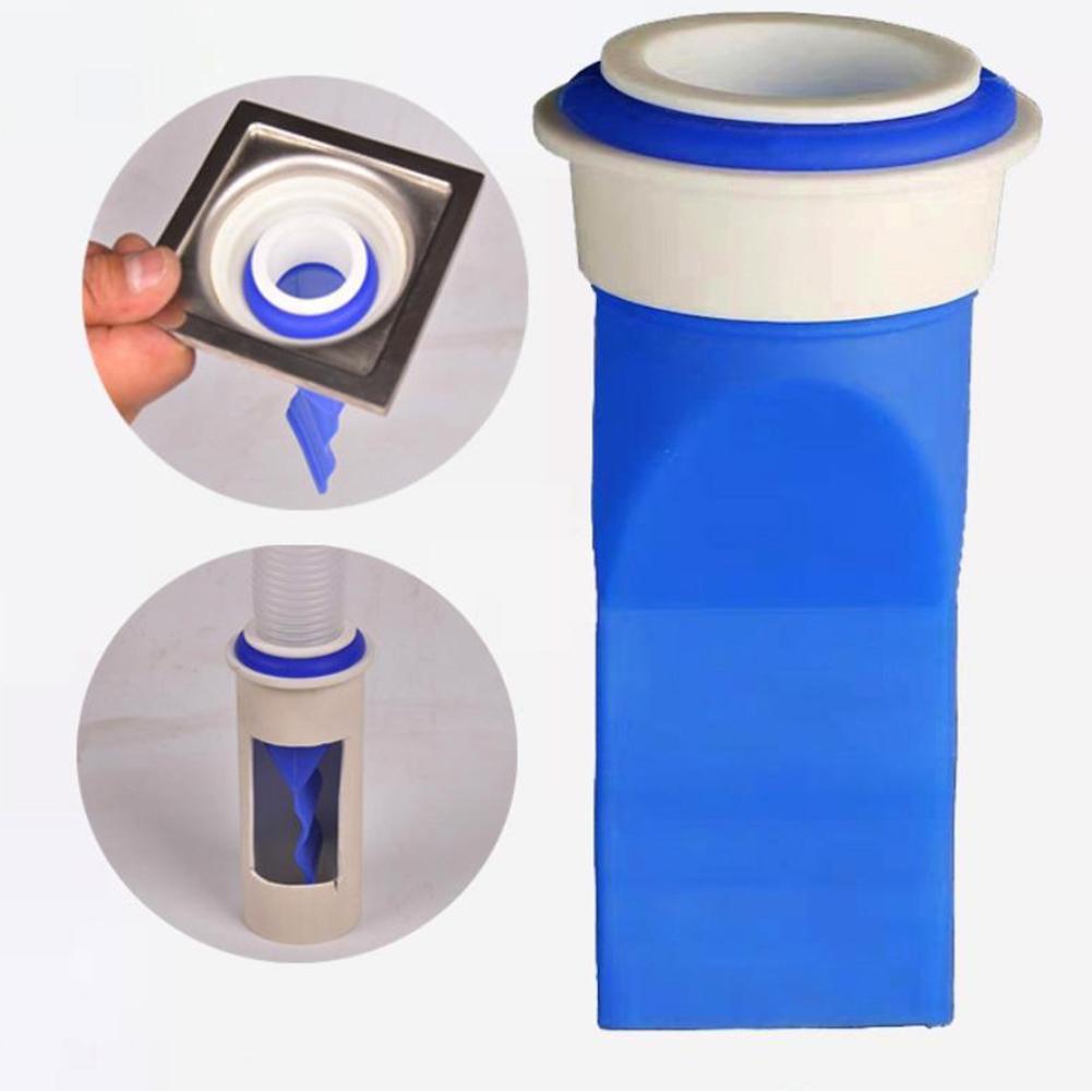 Silicone Floor Drain Drainage Pipe Deodorization Sealing Pipe Joint Floor Drain for Kitchen Bathroom: Blue