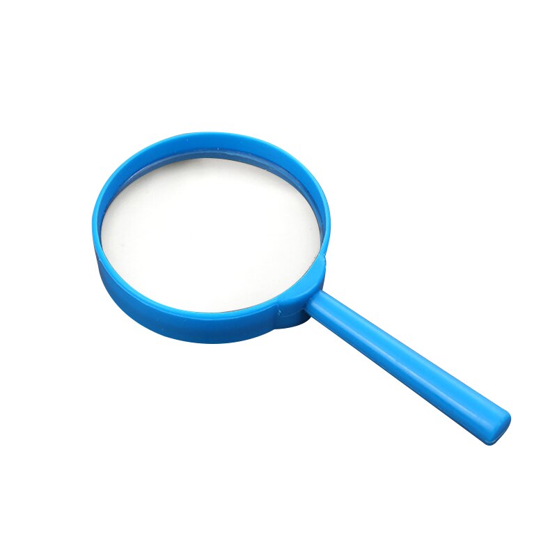 Handloep draagbare vergrootglas leesbril lens kinderen inspectie vergrootglas voor lezen kleurrijk 60mm: Blauw