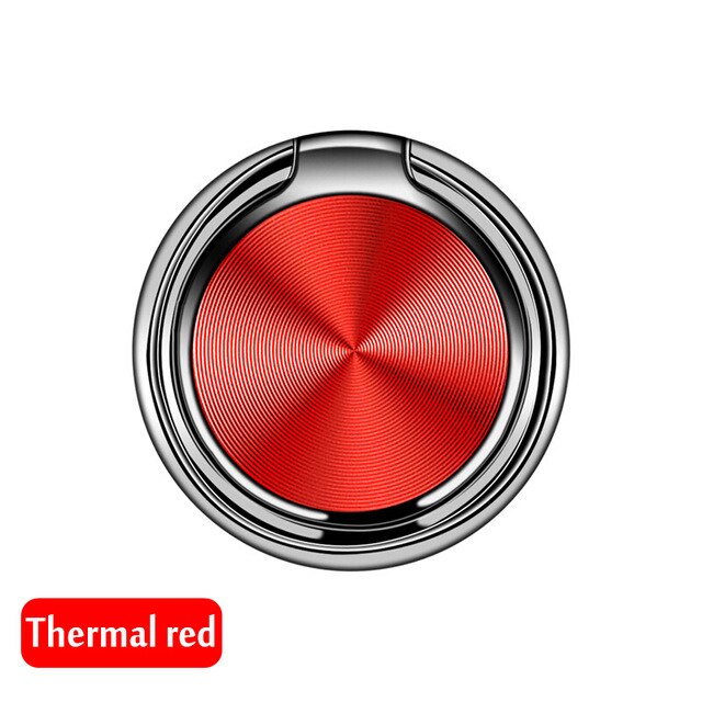 Luxury metal Mobile Phone Socket Holder Universal 360 Degree Rotation Finger Ring Holder Magnetic Car Bracket Stand Accessories: whorl red