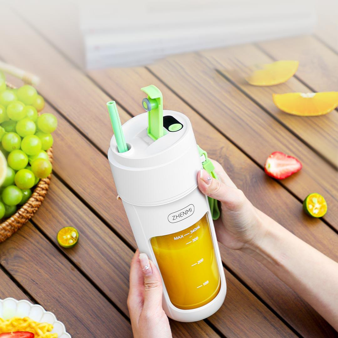 Zhenmi Portable Crushed Ice Juicer J5Pro Digital Display 340ML Electric Mini Blender 10-blade Fruit Vegetables Mixer Type-C