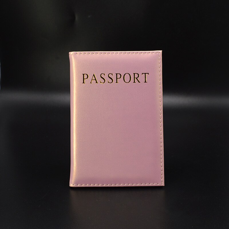 Travel Women Passport Cover Cute Top Leather Pu Passport wallet and case pochette passeport uk russia: pink 2