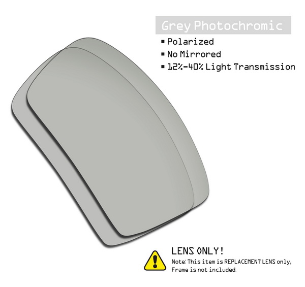 SmartVLT Polarized Replacement Lenses for Oakley Eyepatch 2 Sunglasses - Multiple Options: Grey Photochromic