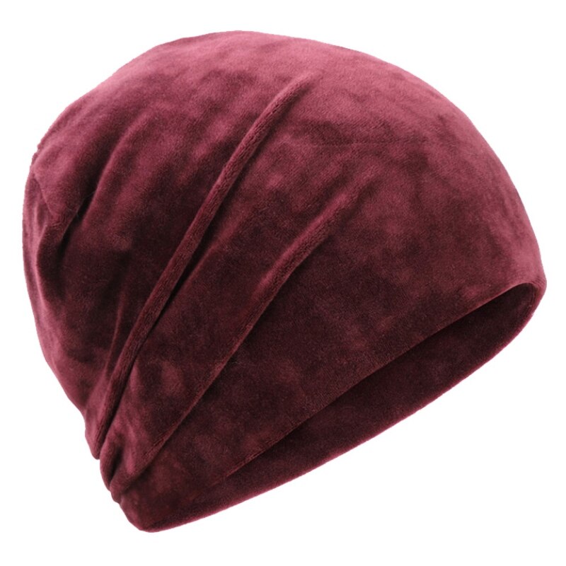 Kvinder mænd unisex vinter cap afslappet beanies slouch skullies motorhjelm fløjl beanie blød varm stræk hatte