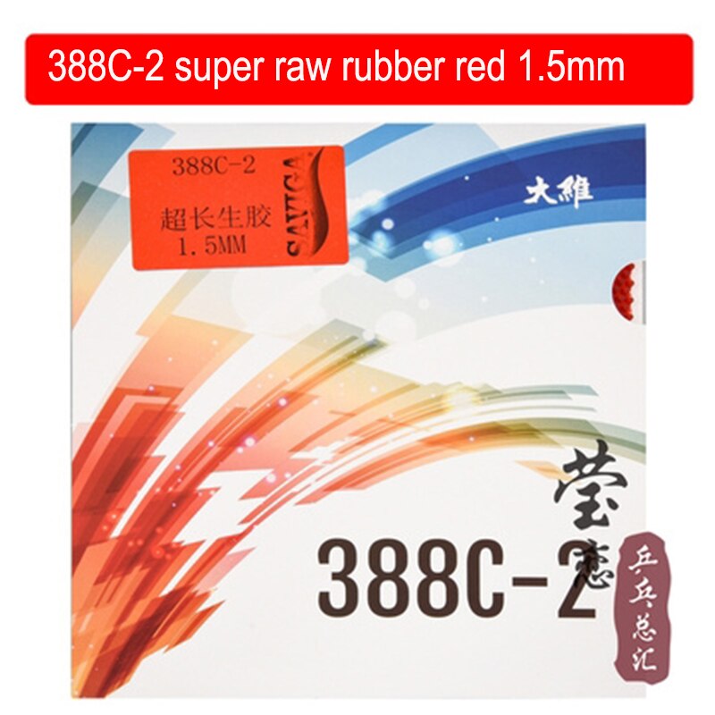 Dawei 388C-2 tenis stołowy guma Super surowa guma ofensywna miękka na rakieta robić tenisa stołowego świst pong: 1.5 czerwony