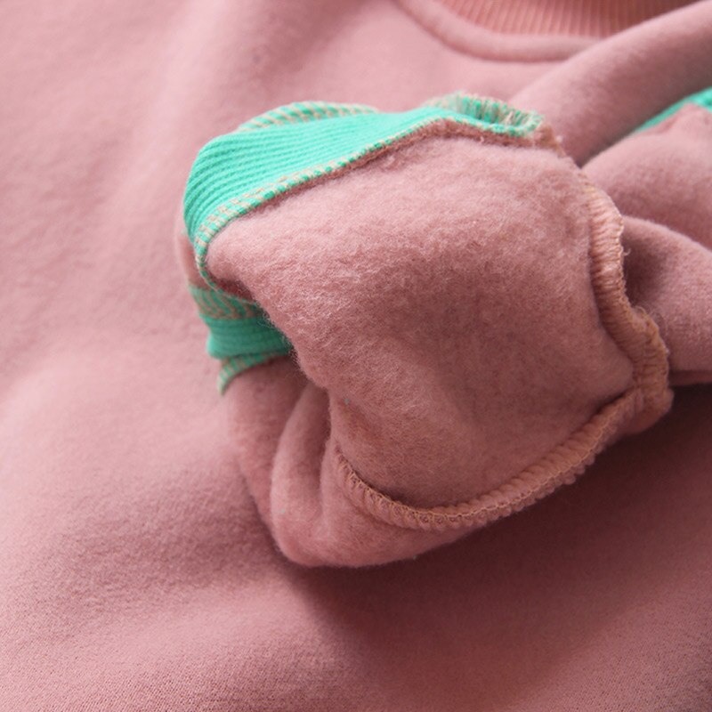 Herfst Winter Warm 2-9 10 Jaar Lange Mouw Plus Fluwelen Verdikking Kinderen Baby Meisjes Kerst Losse streep Sweatshirt