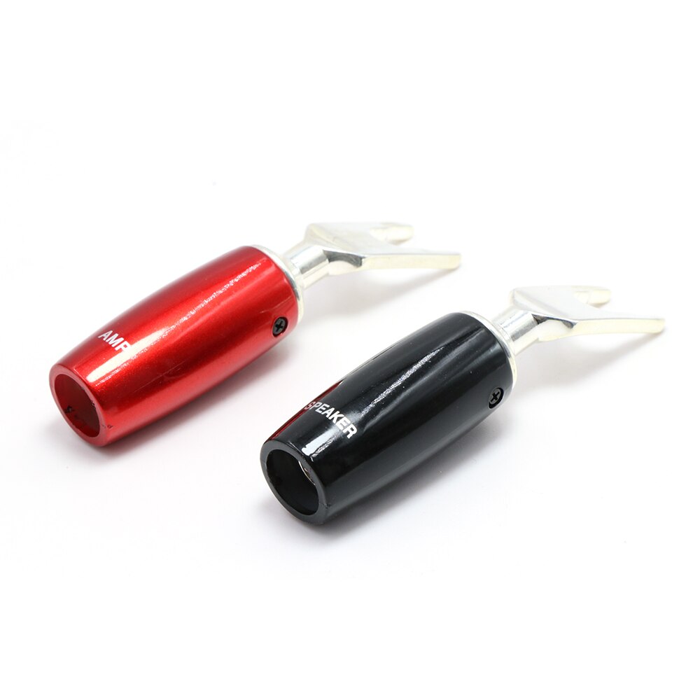 4Pcs/Lot 500 Series Silver Multi Y Spades for audio speaker cable, Speaker cable connector plug,HIFI