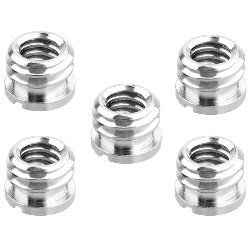 5 Stuks 1/4 Inch Tot 3/8 Inch Convert Schroef Standaard Adapter &amp; 5 Pcs 1/4 Inch Quick Release plaat Montage Schroef