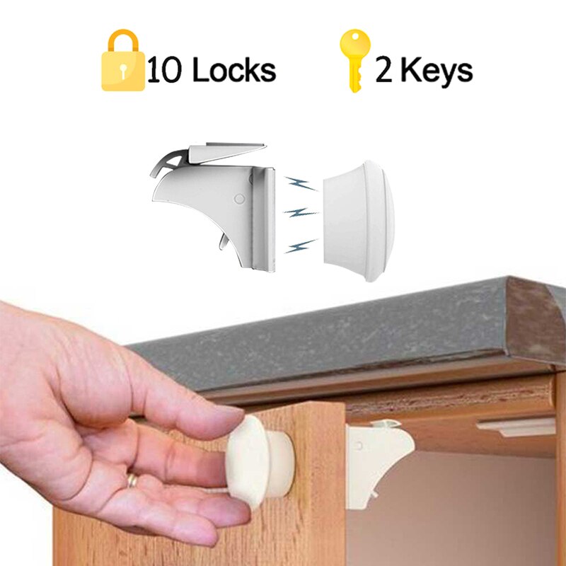 Serrure magnétique pour enfants 12 + 3 pièces | Verrou de sécurité pour bébé, verrou de porte d'armoire, limiteur de sécurité infantile
